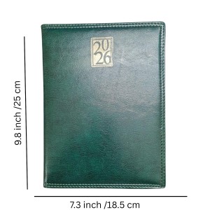 Leather Cover Hardbound 2026 Diary | New Year Daily Planner with Monthly Calendar | Office, Study & Personal Organizer