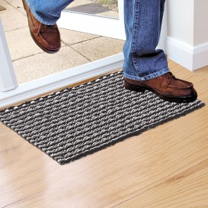 Home Beautiful Dark Grey Polyester Cotton Door Mat