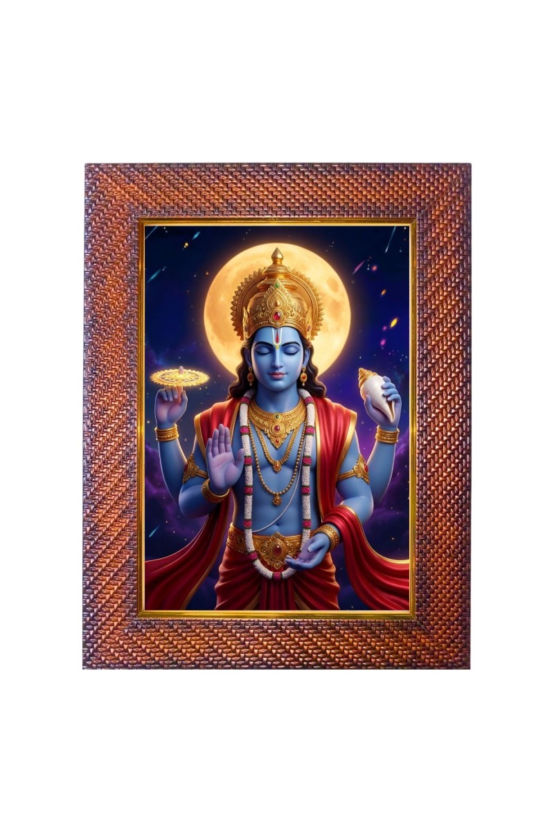 Lord Ganesha Photo Frame 17X21 Inch Religious Wall & Table Decor Frame | Lord Ganesha Spiritual Photo Frame For Home, Temple & Office | Decorative Hindu God & Goddess Frame (Pack Of 1) (F18066)