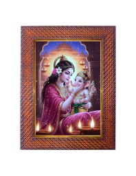 Mata Parvati Lord Shiva Photo Frame 21X25 Inch Religious Wall & Table Decor Frame (F18149X21X25)