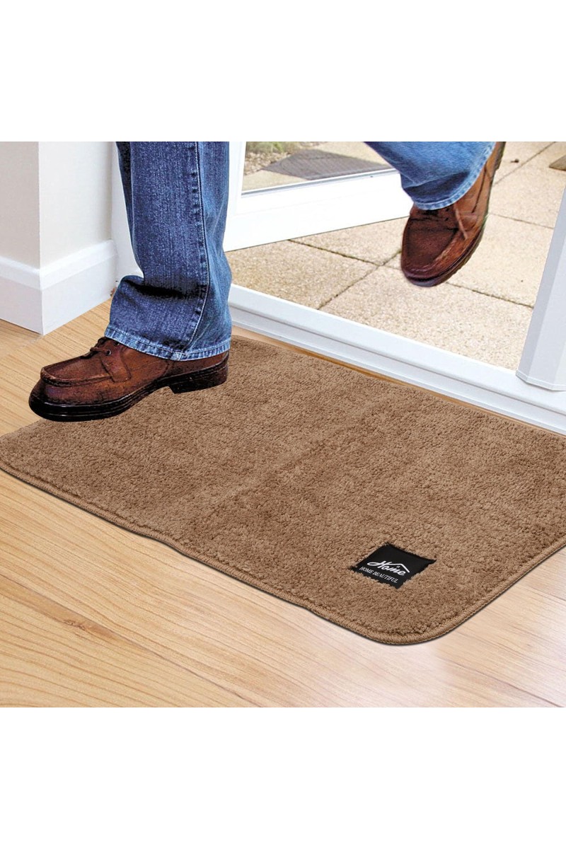 Home Beautiful Anti-Skid Beige Microfiber Door Mat