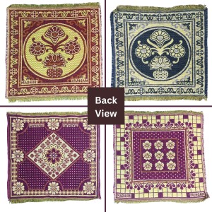 Hitech Sales Pure Cotton Puja Aasan Set Designer Prayer Mats for Puja, Meditation or Sitting on Floor & Multipurpose Use - Size 20 x 20 inch (Multicolor) (10)
