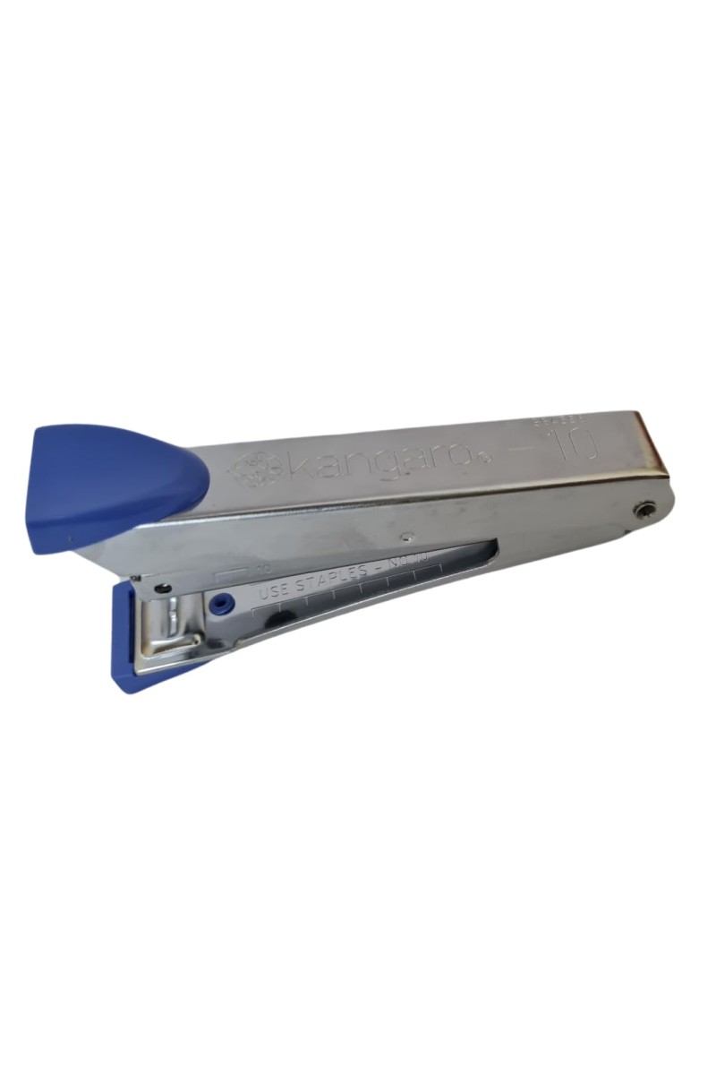 Kangaro No. 10 Round Edge Stapler with 1 Box Staples | Standard Stapler with Quick Loading Mechanism | Sturdy & Durable for Long Time Use | Color May Vary