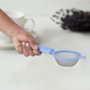 Plastic and Steel Tea Strainer, Plastic and Steel, 1 8.5 cm Length, 8 cm Dia. (Pack of 1)