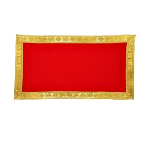 Velvet Pooja Cloth | Bhakti Lehar, Plain Altar Cloth for God Idols, Home Mandir, Temple and Pooja Ghar (13X7)