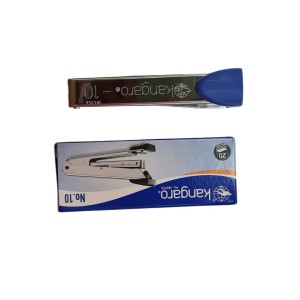 Kangaro No. 10 Round Edge Stapler with 1 Box Staples | Standard Stapler with Quick Loading Mechanism | Sturdy & Durable for Long Time Use | Color May Vary
