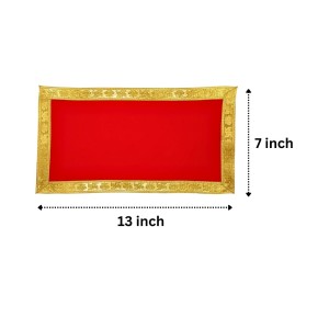 Velvet Pooja Cloth | Bhakti Lehar, Plain Altar Cloth for God Idols, Home Mandir, Temple and Pooja Ghar (13X7)