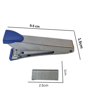 Kangaro No. 10 Round Edge Stapler with 1 Box Staples | Standard Stapler with Quick Loading Mechanism | Sturdy & Durable for Long Time Use | Color May Vary