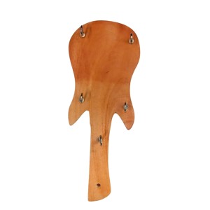 Guitar-Shaped Wooden Wall Hook Rack – Rustic Decorative Key Holder with 5 Metal Hooks – Home Décor for Bedroom.
