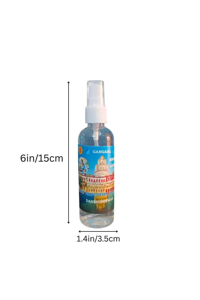 Gangajal Spray Bottle from Dakshineswar Temple | Pure Holy Ganga Jal for Pooja & Religious Rituals | Sanctified Gangajal for Home, Temple & Auspicious Ceremonies | Easy Use Spray Bottle (100ml)
