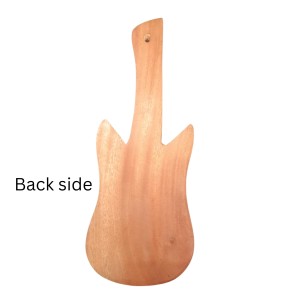 Guitar-Shaped Wooden Wall Hook Rack – Rustic Decorative Key Holder with 5 Metal Hooks – Home Décor for Bedroom.