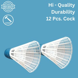 Hi Tech Sales Durable Plastic Shuttlecock for Badminton Indoor & Outdoor Sports Use (Pack of 12)