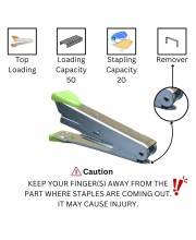 Hi Tech Sales Compact Metal Stapler with Grip Office Stapler for Paperwork and School Supplies