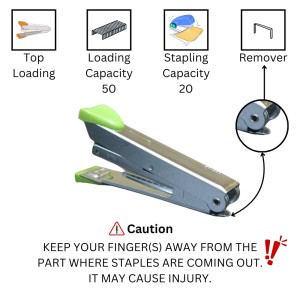 Hi Tech Sales Compact Metal Stapler with Grip Office Stapler for Paperwork and School Supplies