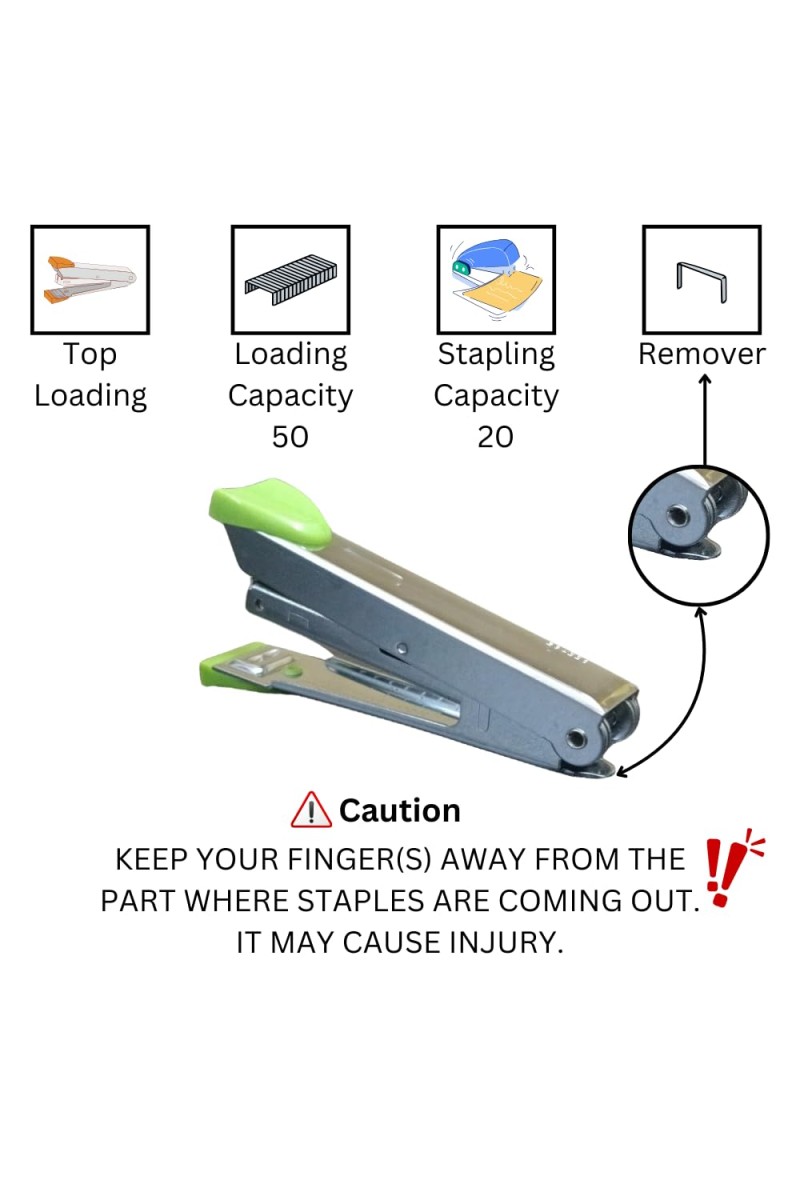 Hi Tech Sales Compact Metal Stapler with Grip Office Stapler for Paperwork and School Supplies