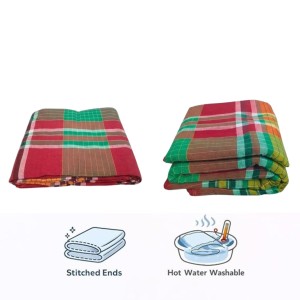 Cotton Traditional Gamcha Towel for Everyone 100% | Soft & Absorbent Multi-Color Checkered Bath Towel | Lightweight Quick Dry Cotton Gamcha