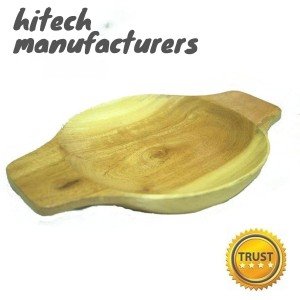 Snack Tray, Premium Handcrafted Wooden Snacks Tray – 25x16 cm – Rustic Acacia Wood Serving Platter by Hitech Manufacturer