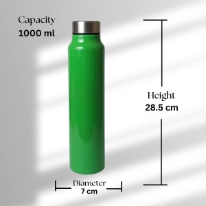 Stainless Steel Water Bottle 1000 ml | Leak-Proof & Durable | BPA-Free, Rust-Resistant, and Reusable for Travel, Gym, and Outdoor Use | Ideal for School, Sports, Office, and Hiking (Green)