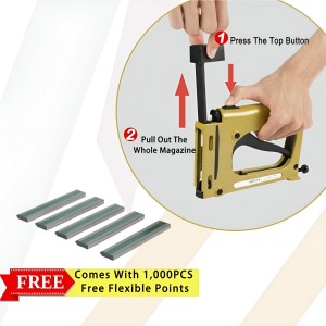HiTechMart HM515 Point Driver – Manual Framing Tool with 5 PCS Flexible Points, 15mm (5/8'') – Flex Point Tacker for Picture Framing, DIY, and Household Use – Secure Flexible & Rigid Frames