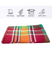 Cotton Traditional Gamcha Towel for Everyone 100% | Soft & Absorbent Multi-Color Checkered Bath Towel | Lightweight Quick Dry Cotton Gamcha