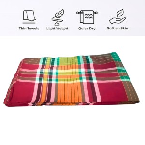 Cotton Traditional Gamcha Towel for Everyone 100% | Soft & Absorbent Multi-Color Checkered Bath Towel | Lightweight Quick Dry Cotton Gamcha