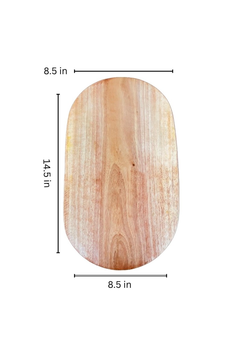 Rectangular Oval Wood Tray - Wooden Trays Tea Serving Tray 14.5X 8.5 Inch Kitchen Table Plate Snack Fruit Decorative Trays for Restaurant Hotel Coffee Shop Home
