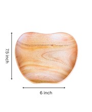 Segun Wooden Serving Tray Rustic Platter Fruit Shaped Board Decorative Kitchen Display Natural Wood Home Decor 7.5/6 inch