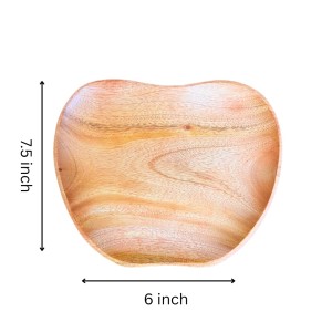 Wood Handcrafted Mango and Shape Serving Tray/Plate Rustic Decorative Tableware Organizer Decorative Wooden Fruit Dish Rustic Decor Pack of 1