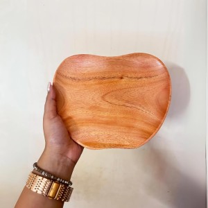 Wood Handcrafted Mango and Shape Serving Tray/Plate Rustic Decorative Tableware Organizer Decorative Wooden Fruit Dish Rustic Decor Pack of 1
