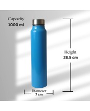 Stainless Steel Water Bottle 1000 ml | Leak-Proof & Durable | BPA-Free, Rust-Resistant, and Reusable for Travel, Gym, and Outdoor Use | Ideal for School, Sports, Office, and Hiking (Sky)