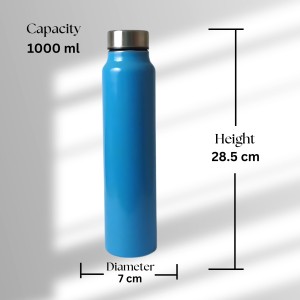 Stainless Steel Water Bottle 1000 ml | Leak-Proof & Durable | BPA-Free, Rust-Resistant, and Reusable for Travel, Gym, and Outdoor Use | Ideal for School, Sports, Office, and Hiking (Sky)