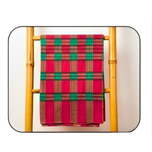Cotton Gamcha for Everyone– Traditional Multicolor Checkered Bath Towel | Soft Absorbent Gamchha for Bath,Travel & Daily Use (Red & Green)