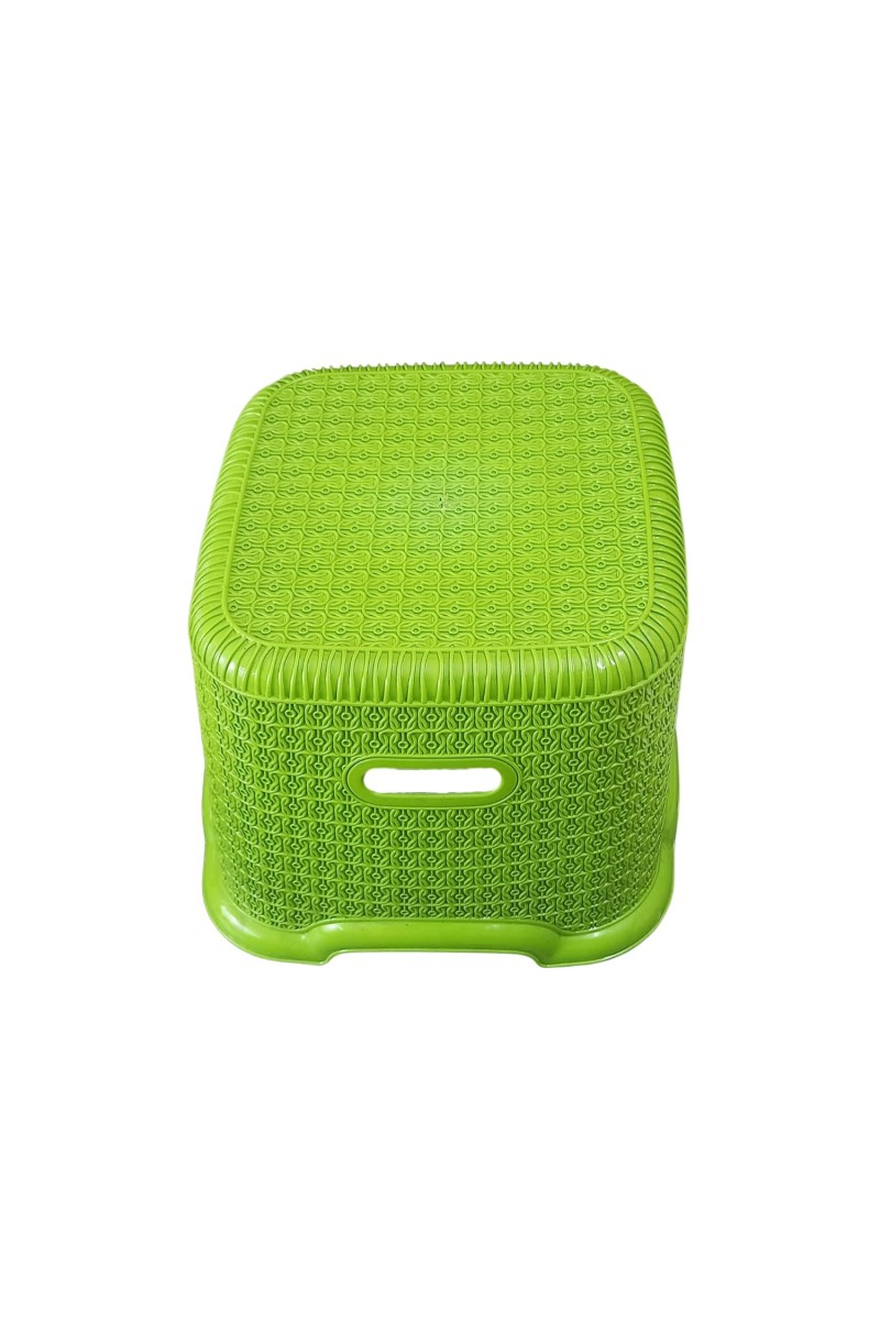HiTechMart Durable Plastic Multipurpose Stool – Lightweight & Sturdy | Square Design with Anti-Slip Texture | Ideal for Home, Kitchen & Bathroom Use