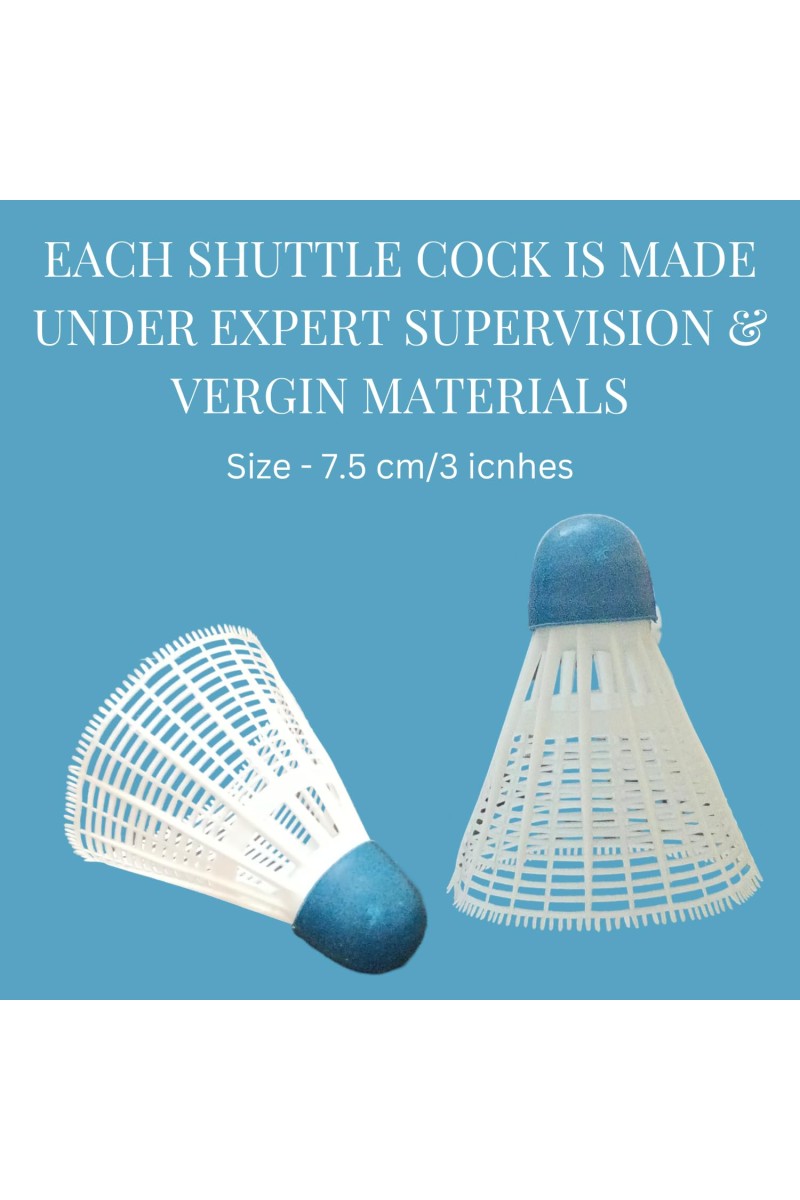 Hi Tech Sales Durable Plastic Shuttlecock for Badminton Indoor & Outdoor Sports Use (Pack of 12)