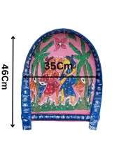 Handicrafts Bamboo Kulo Tray – Pink Color Handmade & Hand-Painted Bamboo Soop/Basket for Puja, Home Decor, Storage & Gifting বাঁশের কুলো (13 x 18 inch)