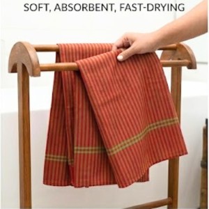 Cotton Gamcha Traditional for Everyone – Traditional Striped gamcha | Soft, Absorbent & Quick Dry Bath gamcha Checkered Design (Green & Red)