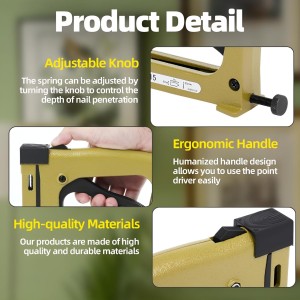 HiTechMart HM515 Point Driver – Manual Framing Tool with 5 PCS Flexible Points, 15mm (5/8'') – Flex Point Tacker for Picture Framing, DIY, and Household Use – Secure Flexible & Rigid Frames