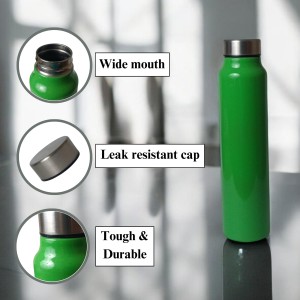 Stainless Steel Water Bottle 1000 ml | Leak-Proof & Durable | BPA-Free, Rust-Resistant, and Reusable for Travel, Gym, and Outdoor Use | Ideal for School, Sports, Office, and Hiking (Green)