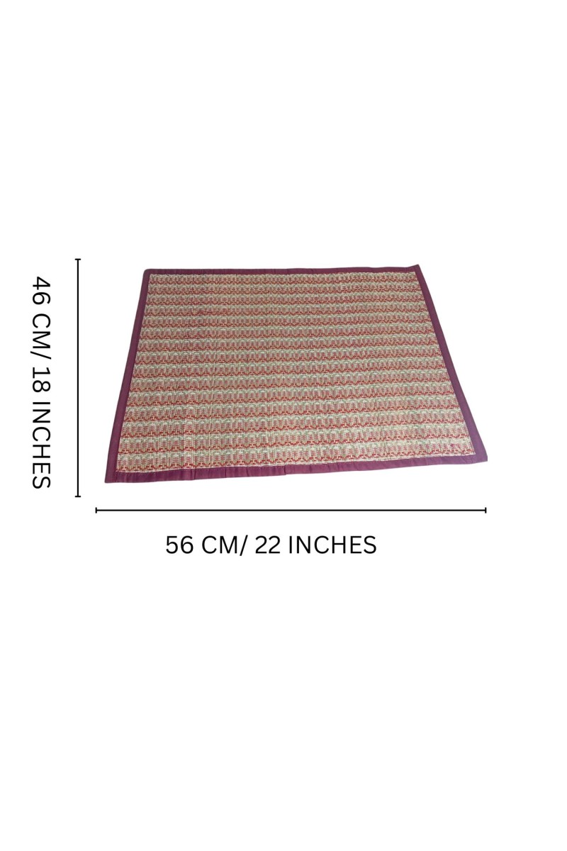 Traditional Chatai Asan | Foldable Floor Sitting Mat for Puja, Yoga, Meditation & Home Use | Eco-Friendly Straw Mat | Lightweight & Portable