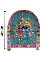 Handicrafts Bamboo Kulo Tray – Blue Color Handmade & Hand-Painted Bamboo Soop/Basket for Puja, Home Decor, Storage & Gifting বাঁশের কুলো (13 x 18 inch)