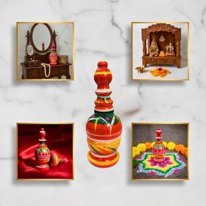 Multicolor Hancrafted Wooden Sindoor Dani – Hand-Painted Decorative Storage Box for Women & Home Utility