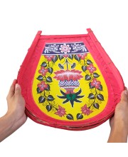 HiTechMart Bengal Handicrafts Bamboo Kulo Tray &ndash; Handmade & Hand-Painted Bamboo Soop/Basket for Puja, Home Decor, Storage & Gifting | Eco-Friendly Traditional Bengali Tray বাঁশের কুলো (13 x 17 inch)