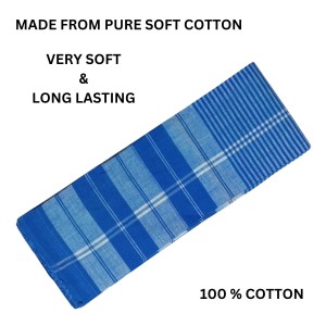 Traditional Blue Cotton Gamcha | Soft, Absorbent, and Lightweight Towel for Multipurpose Use – Ideal for Bath, Face, Travel & Gym (2)