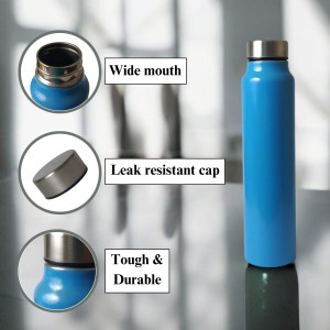 Stainless Steel Water Bottle 1000 ml | Leak-Proof & Durable | BPA-Free, Rust-Resistant, and Reusable for Travel, Gym, and Outdoor Use | Ideal for School, Sports, Office, and Hiking (Sky)
