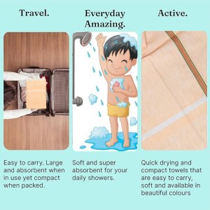 Hitech Sales Soft Cotton Baby Towel Lightweight & Absorbent - 30 x 60 cm (Pack of 2)