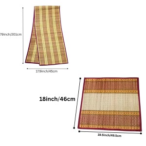 Ashan Traditional Handwoven Straw Mats – Foldable Floor Carpets for Home, Outdoor, Yoga, Picnic – Durable & Lightweight (Combo of 2, Multicolor)