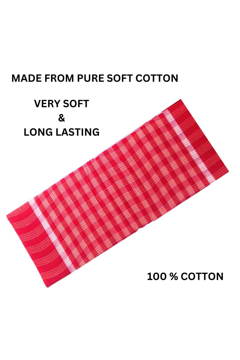 Traditional Cotton Gamcha for Bath, Face, and Multipurpose Use | Soft, Absorbent, and Lightweight Towel | Ideal for Daily Use (20 x 40 Inches) (4)