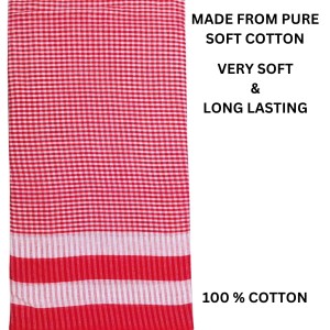 Traditional Red Cotton Gamcha | Absorbent, Lightweight Towel for Bath, Face, Travel & Multipurpose Use (1)