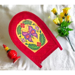 Hi Tech Sales Bengal Handicrafts Bamboo Kulo Tray &ndash; Handmade & Hand-Painted Bamboo Soop/Basket for Puja, Home Decor, Storage & Gifting | Eco-Friendly Traditional Bengali Tray বাঁশের কুলো 15*11 Inches