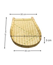 HiTechMart Bengal Handicrafts Bamboo Kulo Tray – Handmade Bamboo Soop/Basket for Puja, Storage & Decor বাঁশের কুলো। (18 x 14 inch)